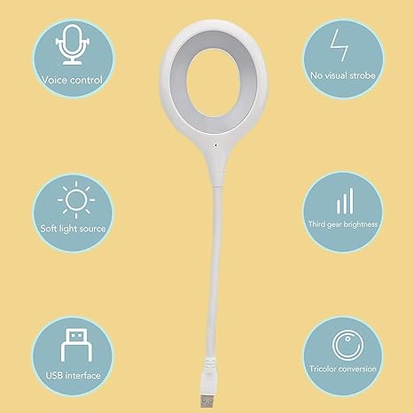 USB Smart Voice Control Light – Sound Reactive LED Lamp for Room & Desk Decor