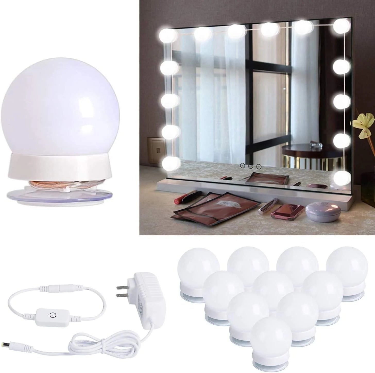 Vanity Light 10 Bulbs – Perfect for Makeup Mirror & Dressing Table