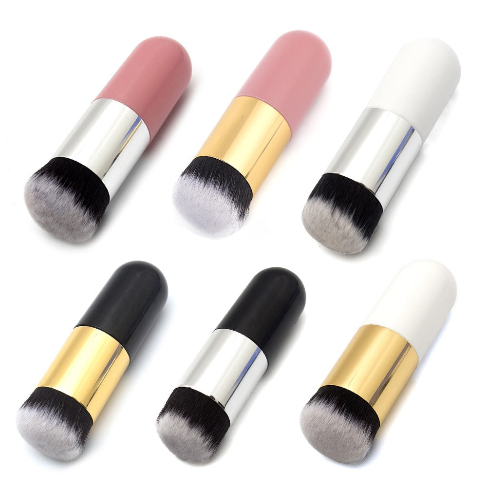 1Pc Chubby Pier Foundation Brush – Flat Cream Makeup Brush for Blending, Contouring & Smooth Application