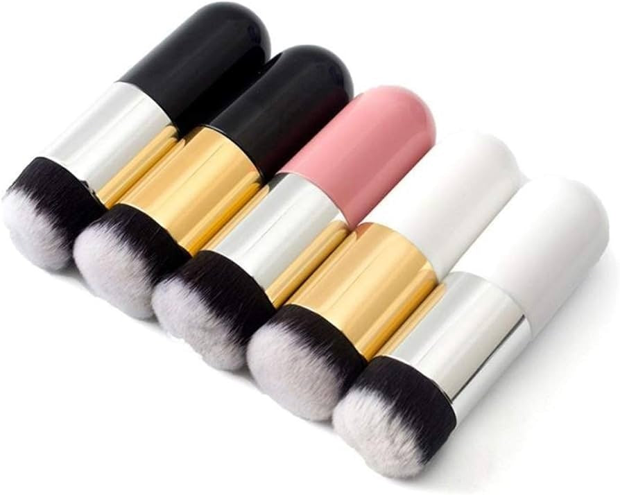 1Pc Chubby Pier Foundation Brush – Flat Cream Makeup Brush for Blending, Contouring & Smooth Application