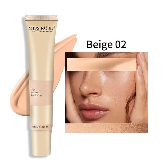 Miss Rose 3PC Regular Deal – Silk Foundation, Concealer & Blender Set | Smooth, Long-Lasting Makeup Finish