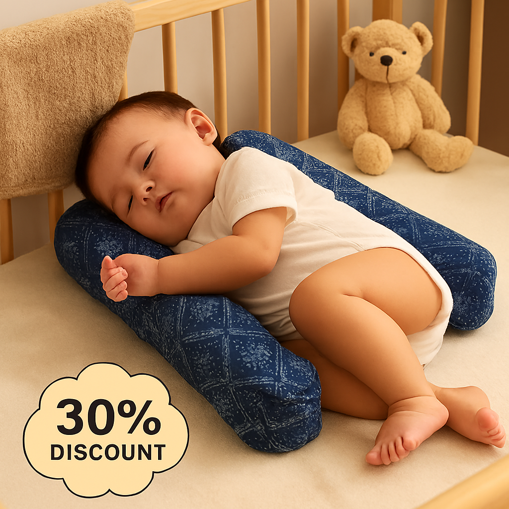 Baby Sleeping Comfort Pillow – Soft & Ergonomic Support for Head, Neck & Back | Washable & Breathable Fabric