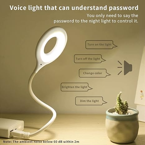 USB Smart Voice Control Light – Sound Reactive LED Lamp for Room & Desk Decor