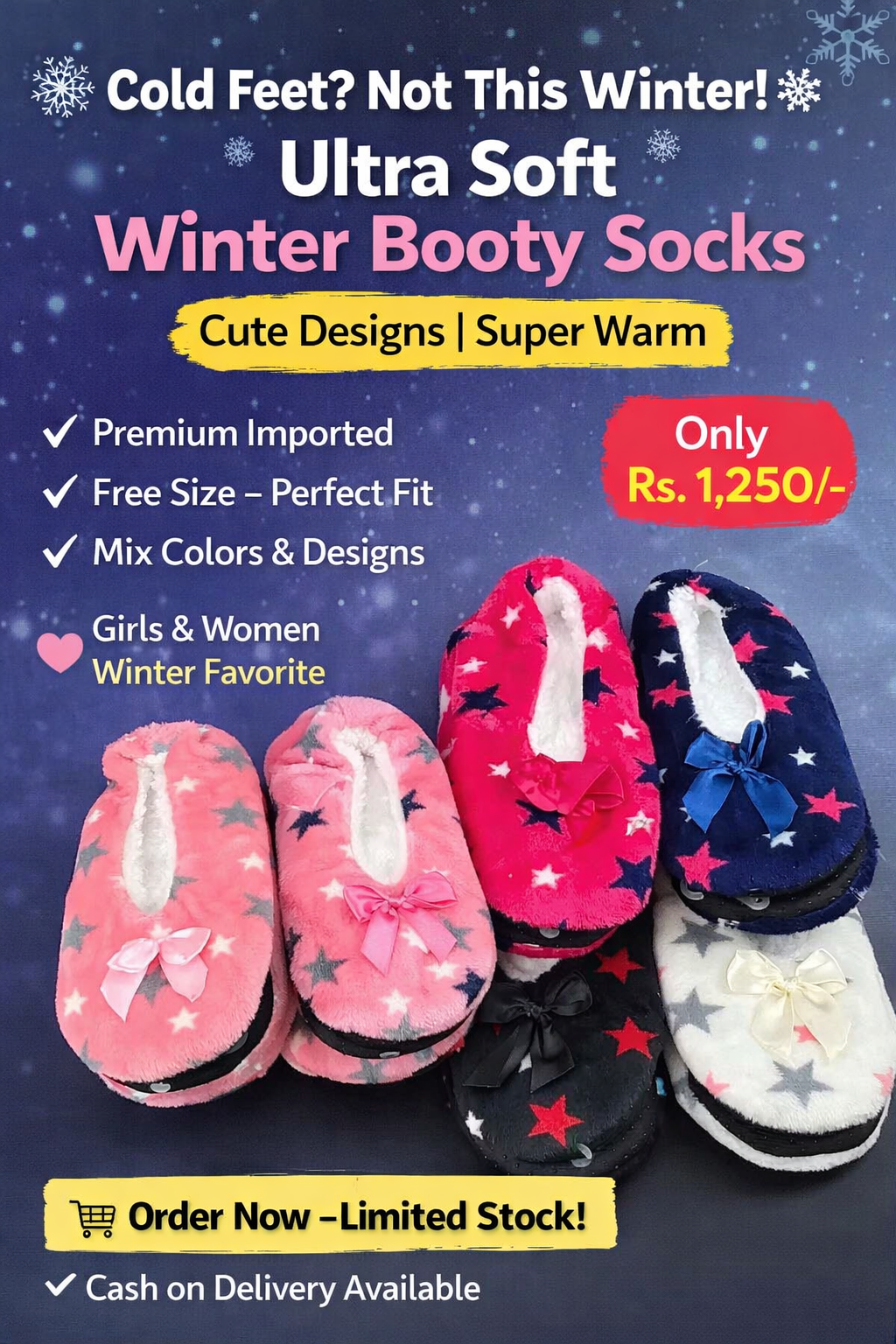 Winter Booty Socks for Women & Girls | Premium Imported Warm Socks | Free Size