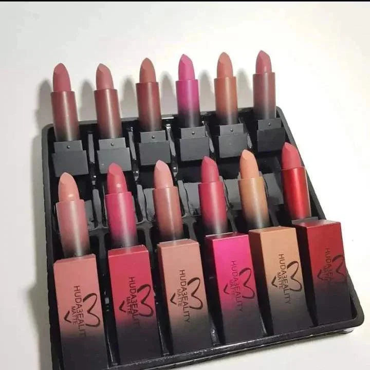 12 Shades Matte Lipstick – Long-Lasting, Smooth & Bold Color | Single Piece Available