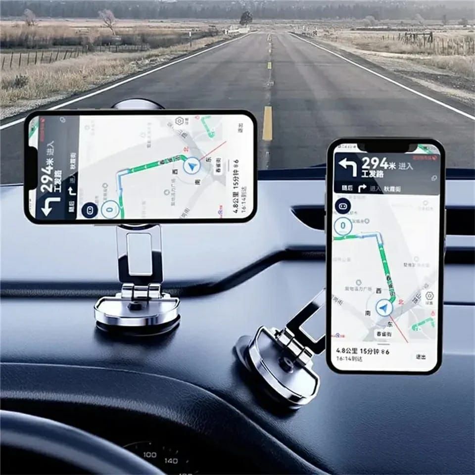 Magnetic Car Phone Holder – 360° Rotatable Folding Mount for iPhone, Xiaomi & All Smartphones