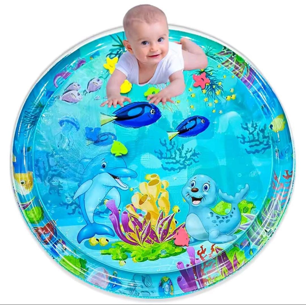 100cm Large Baby Water Play Mat – Inflatable Round Mat with Dolphin & Seal Pattern | Fun Kids Gift