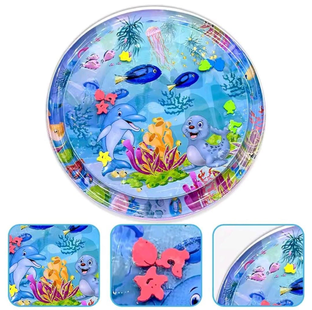 100cm Large Baby Water Play Mat – Inflatable Round Mat with Dolphin & Seal Pattern | Fun Kids Gift