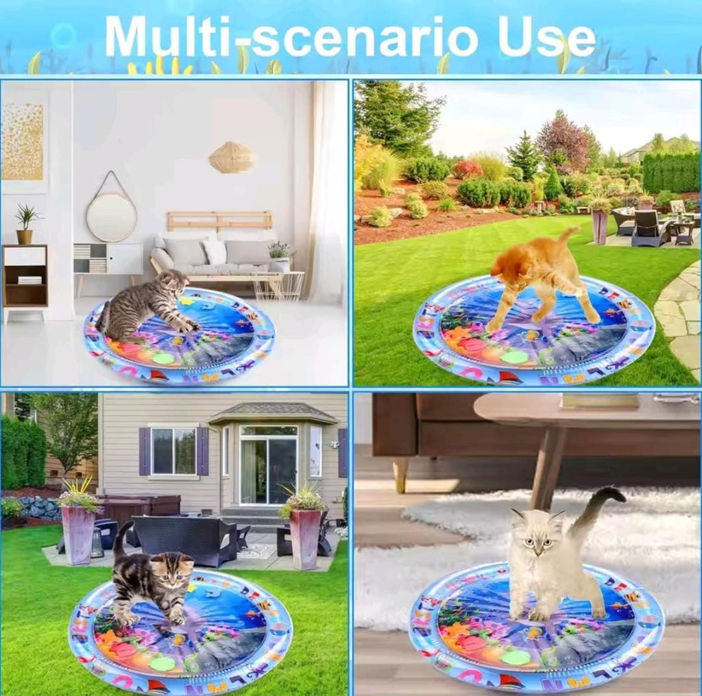 100cm Large Baby Water Play Mat – Inflatable Round Mat with Dolphin & Seal Pattern | Fun Kids Gift